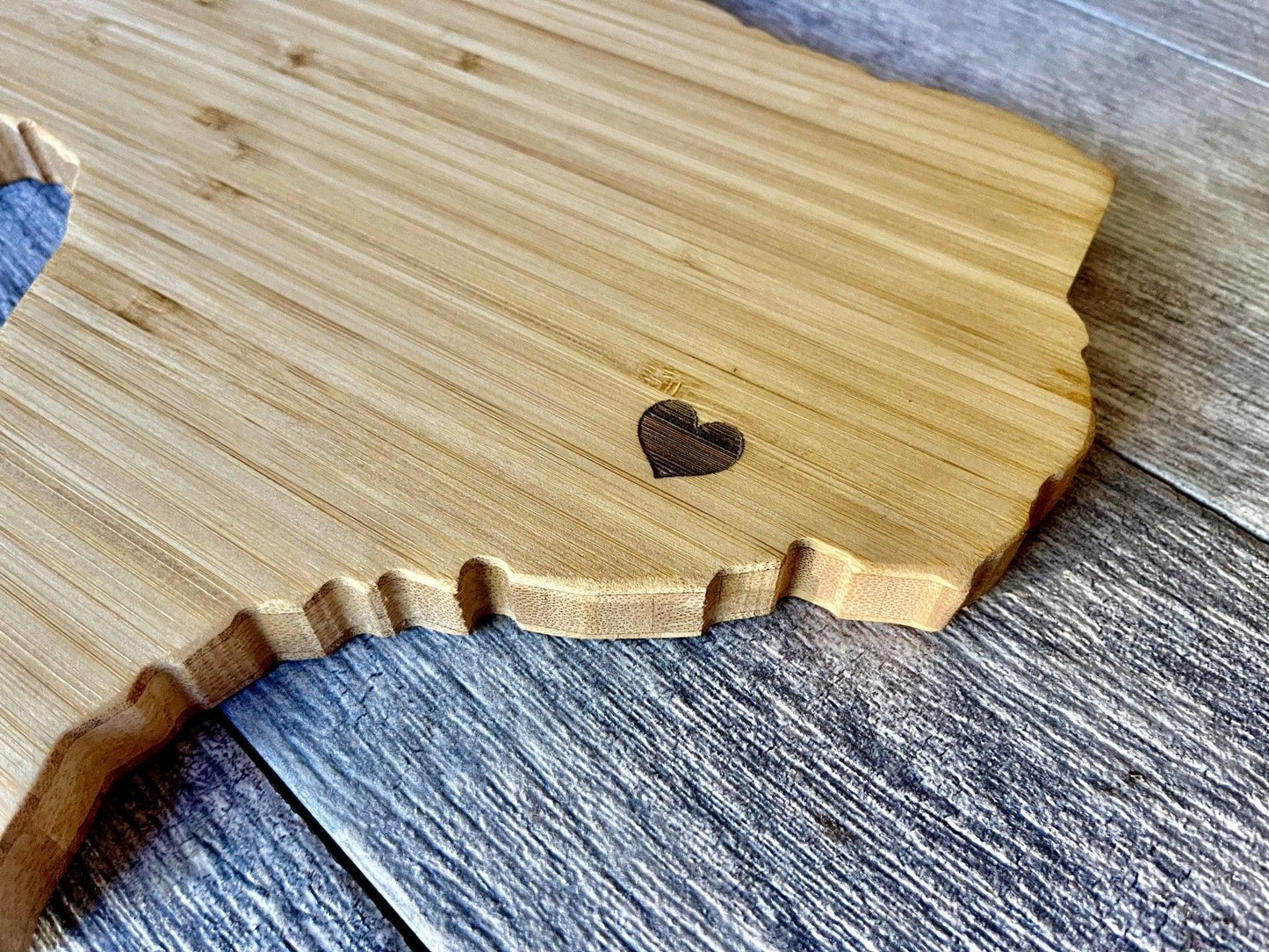 State-Shaped Bamboo Cutting Board – Personalized & Handcrafted - All 50 States Available - Sierra Heirloom