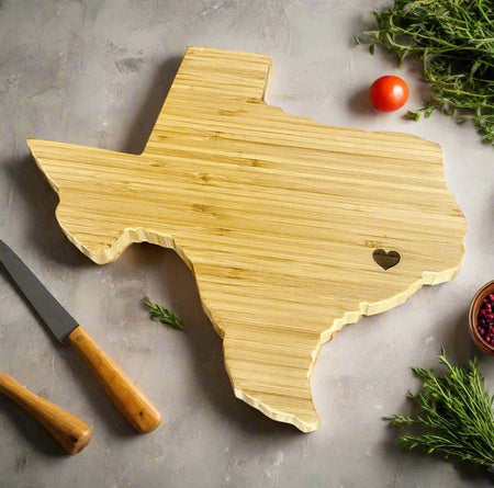 State-Shaped Bamboo Cutting Board – Personalized & Handcrafted - All 50 States Available - Sierra Heirloom