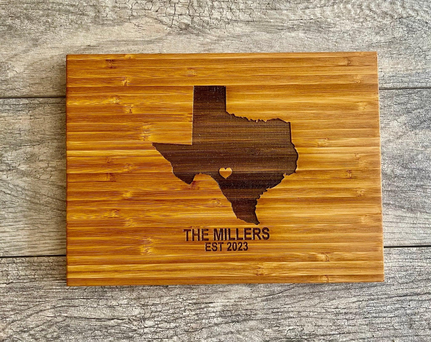 Personalized Cutting Board - Home State with Heart - Sierra Heirloom