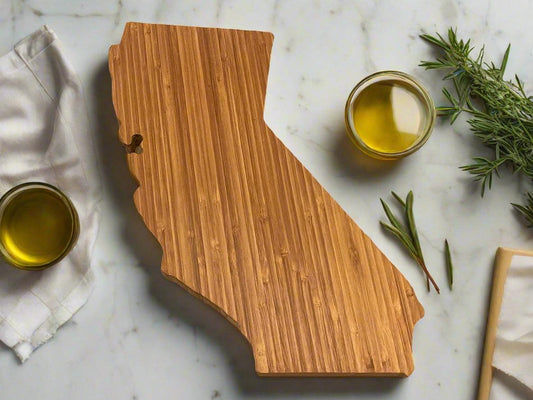 California-Shaped Personalized Bamboo Cutting Board | Sierra Heirloom - Sierra Heirloom