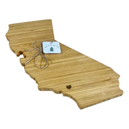 California Cutting Board – Personalized California Shaped Bamboo Charcuterie Board - Sierra Heirloom