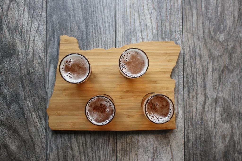 Custom Beer Flight Board – Personalized Beer Tasting Paddle with 4 Glasses - Sierra Heirloom