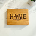 HOME State Cutting Board – Personalized Bamboo Board with Custom State, Names & Year - Sierra Heirloom