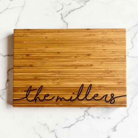 Personalized 5 year wood anniversary gift engraved cutting board