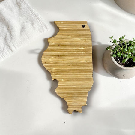 Home state cutting board wedding gift with names and date