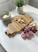Illinois Cutting Board – Personalized Illinois Shaped Bamboo Charcuterie Board - Sierra Heirloom