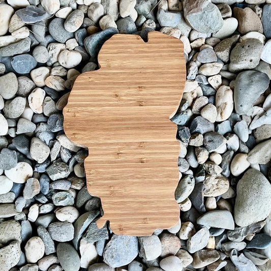 Lake Tahoe Shaped Bamboo Cutting Board - 3/4” Thick - Made in Northern California - Sierra Heirloom