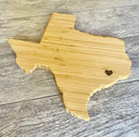 Texas-Shaped Personalized Bamboo Cutting Board | Sierra Heirloom - Sierra Heirloom