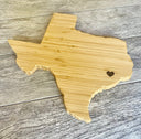 Personalized texas bamboo cutting board - Sierra Heirloom